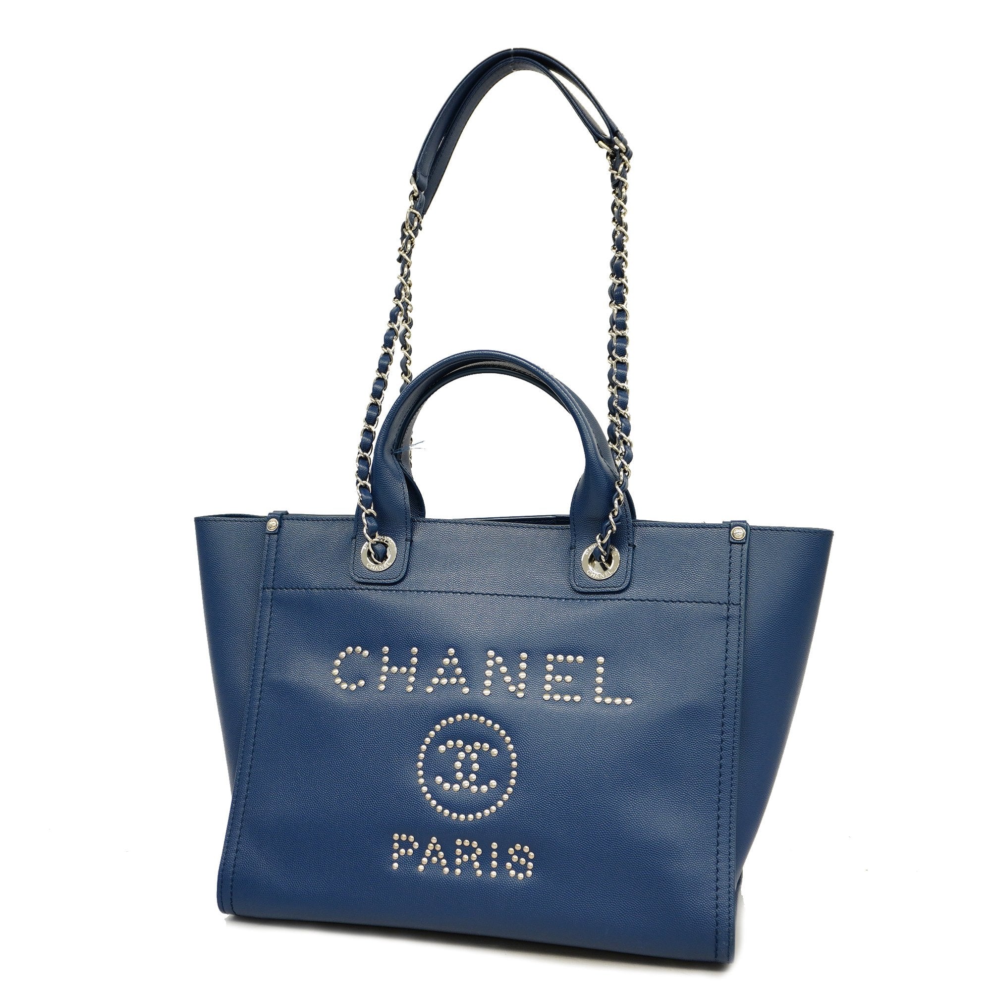 Chanel Deauville 2way Bag Chain Tote Women's Leather Handbag,Shoulder