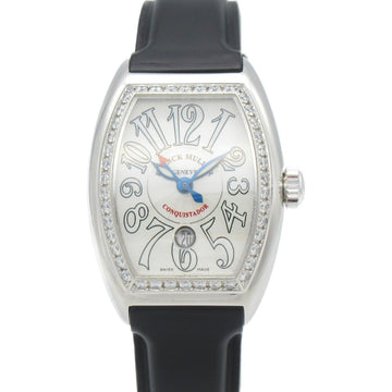 FRANCK MULLER conquistador bezel diamond Wrist Watch 8005LD1R Mechanical Automatic Silver Stainless Steel Rubber bel 8005LD1R