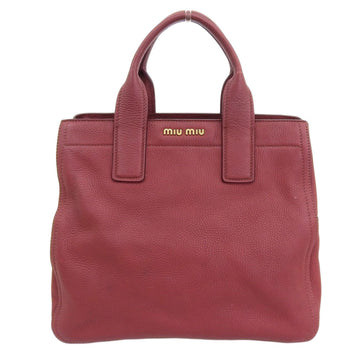 Miu MIUMIU Vitello Caribbean Handbag Leather Red RN0889
