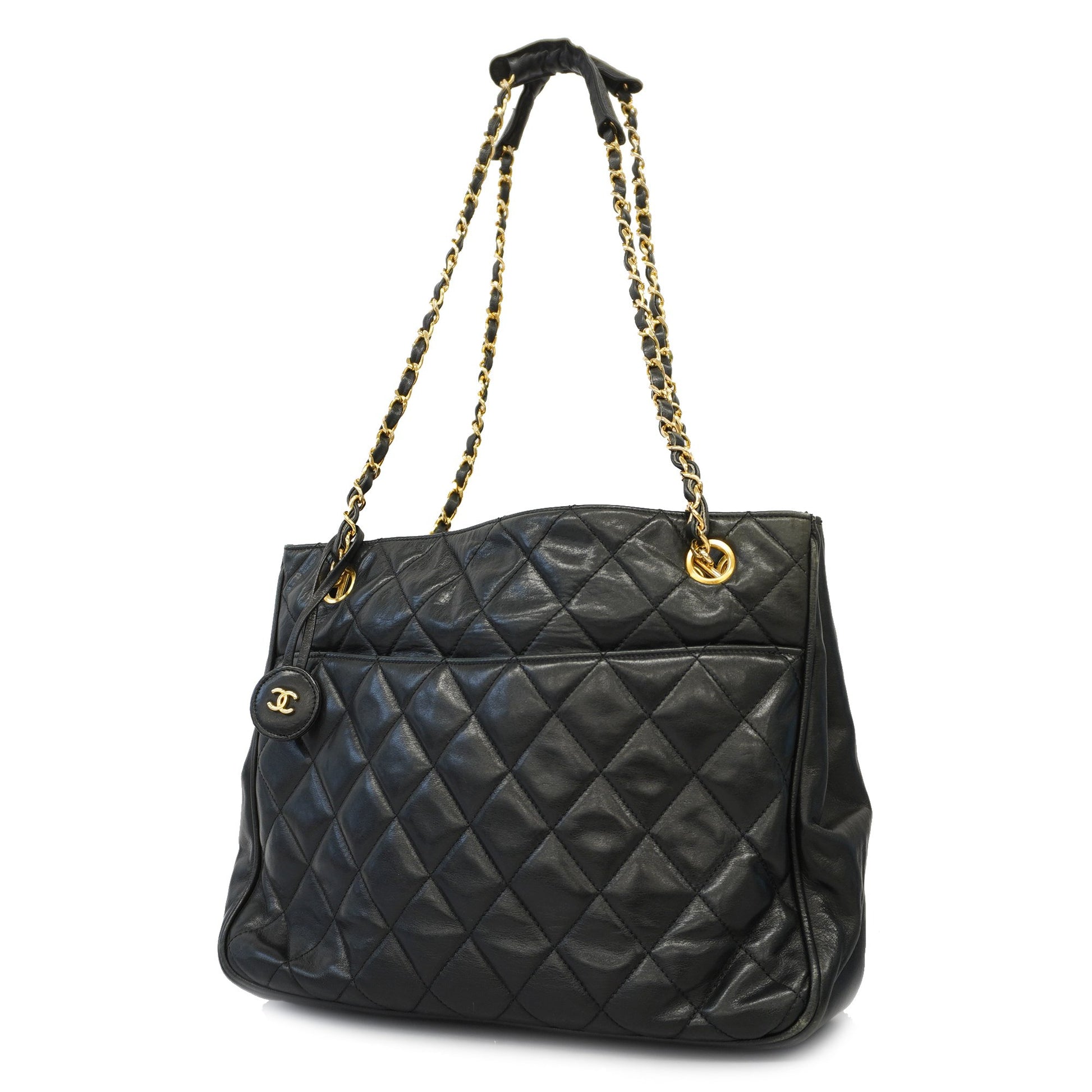 Handbags Chanel Chanel Chain Shoulder Bag Clutch Black Quilted Flap Lambskin Purse