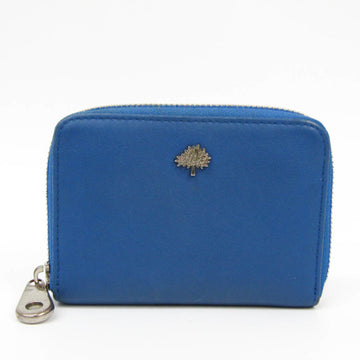 MULBERRY Coin Purse Leather Card Case Blue