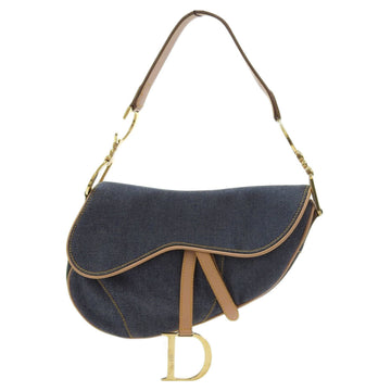Christian Dior saddle bag one shoulder denim blue system RU0010