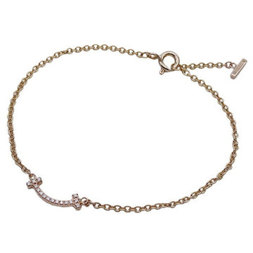 TIFFANY&Co. Bracelet Women's Diamond 750PG Pink Gold T Smile Mini Polished