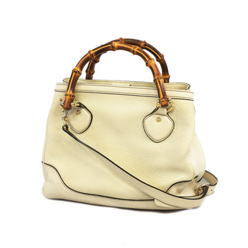 Gucci Bamboo 2way Bag 308360 Leather Ivory