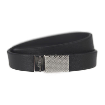 YVES SAINT LAURENT SAINT LAURENT Saint Laurent bracelet 556978 leather metal black silver double