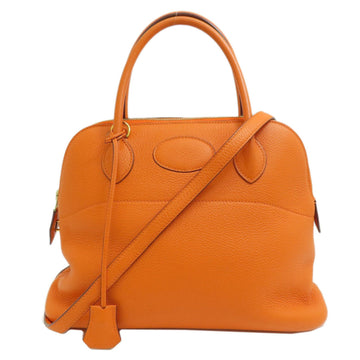 HERMES Bolide 31 Orange Handbag Taurillon Women's