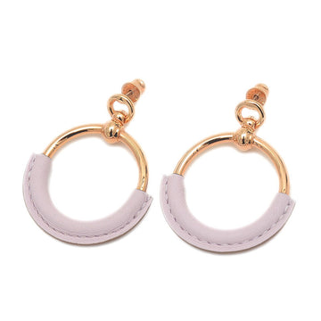 Hermes Loop Earrings mauve pearl/pink gold