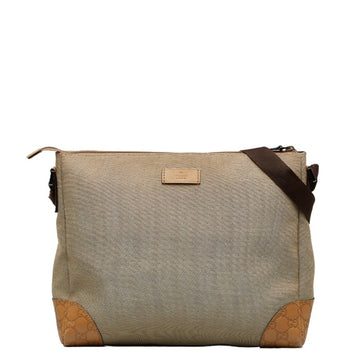 GUCCIsima Shoulder Bag 257301 Brown Orange Canvas Leather Men's