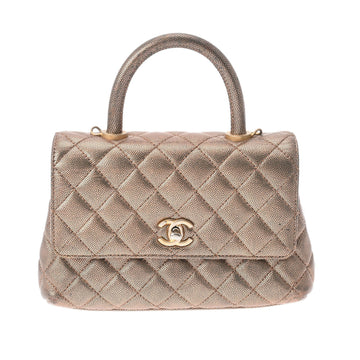 CHANEL Matelasse XS Bronze A92990 Women's Caviar Skin Bag