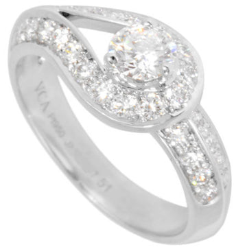 Van Cleef & Arpels Couture Diamond 0.32ct(D/IF/3EX) Solitaire Ring Pt950 #51