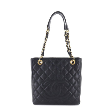Chanel matelasse PST chain tote bag caviar skin black A20994 gold metal fittings Matelasse Tote Bag