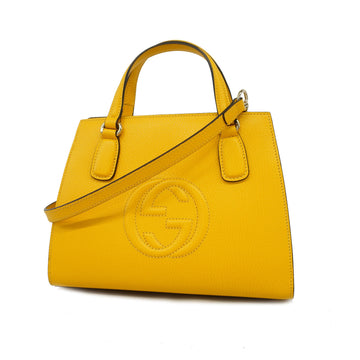 Gucci Soho 2way Bag 607722 Women's Leather Handbag,Shoulder Bag Yellow