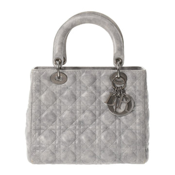 CHRISTIAN DIOR Lady Dior Cannage Gray Women's Calf Handbag