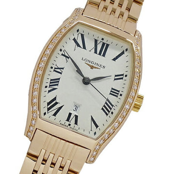 Longines Watch Women's Evidenza Bezel Diamond Quartz 750PG Pink Gold L2.155.9 Polished