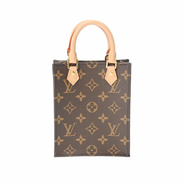 LOUIS VUITTON Monogram Petite Sac Plat Brown M81295 Women's Canvas Handbag Vuitton Bag