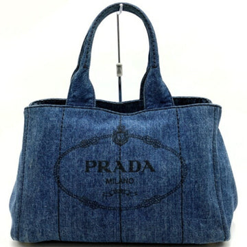 PRADA Canapa Tote Bag Handbag Blue Canvas Denim Ladies Men's Fashion ITD6AHIVL4V1
