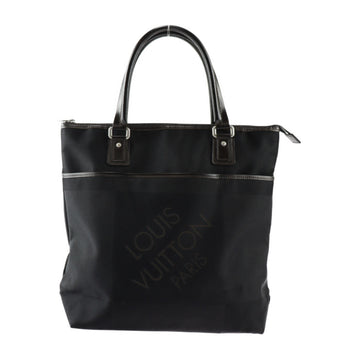 LOUIS VUITTON Cougar Tote Bag M93085 Damier Jean Canvas Leather Black Brown Silver Hardware Handbag