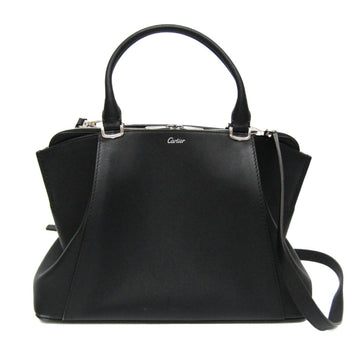 CARTIER C De  Women's Leather Handbag,Shoulder Bag Black