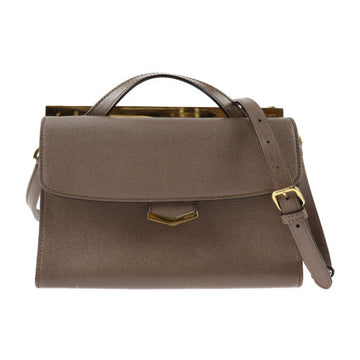 FENDI Demi Jules Piccola Handbag 8BT245 Leather Brown Gold Hardware 2WAY Shoulder Bag