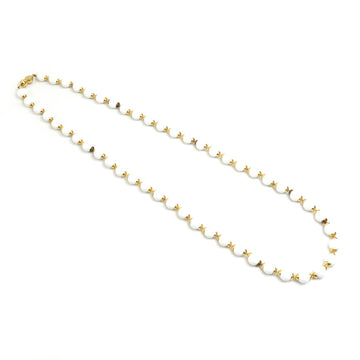 CELINE Necklace Plastic/Metal White/Gold Women's