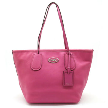 COACH Taxi Zip Tote Bag Shoulder Leather Pink 33915