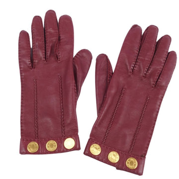 HERMES gloves serie lamb leather ladies 6 Bordeaux
