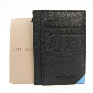 Bottega Veneta Leather Card Case Black,Blue