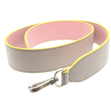 FENDI Leather Gray Pink Shoulder Strap 0150