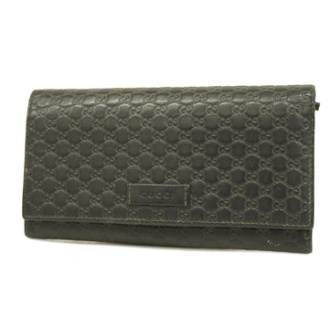 GUCCIAuth  Microssima Bi-fold Long Wallet 449396 Women's Leather Black