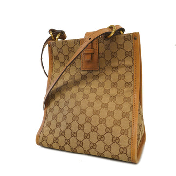 Gucci GG Canvas Shoulder 110292 Women's GG Canvas Shoulder Bag Beige