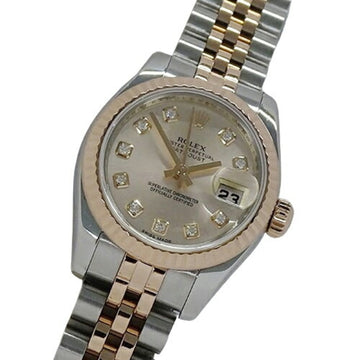 ROLEX 179171G Datejust Random Number Watch Ladies 10P Diamond Automatic Winding AT Stainless Steel SS PG Pink Gold Polished