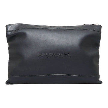 BALENCIAGA clutch bag second black leather ladies