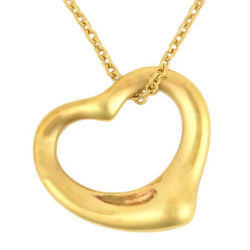 TIFFANY&Co open heart necklace K18YG pendant Elsa Peretti