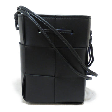 BOTTEGA VENETA Cassette mini cross-body bucket bag Black Calfskin [cowhide] 680217VCQC48425