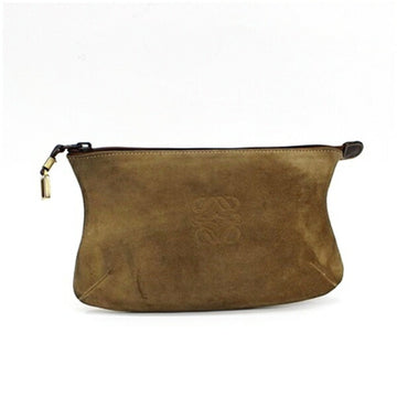LOEWE Pouch Leather Anagram Light Brown Ladies