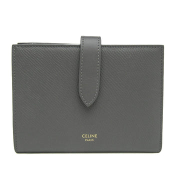 CELINE Medium Strap 10B643BFP Women's Leather Middle Wallet [bi-fold] Dark Gray