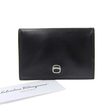 SALVATORE FERRAGAMO coin purse case leather black 66 5019 12