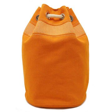 HERMES Sac Marine Receif MM Shoulder Bag Canvas Orange Beige