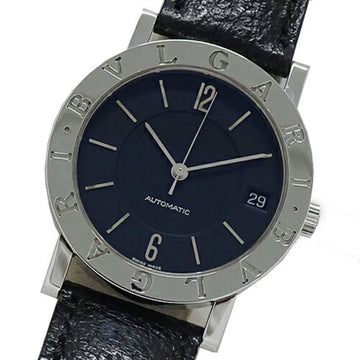 BVLGARIBulgari  watch men's date automatic winding AT stainless steel SS leather BB33SLD silver black polished