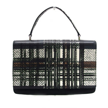 PRADA Saffiano Tesuto Tweed Plaid Handbag 1BA016