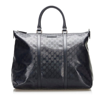 Gucci GG Imprime Tote Bag 201482 Black PVC Leather Ladies GUCCI