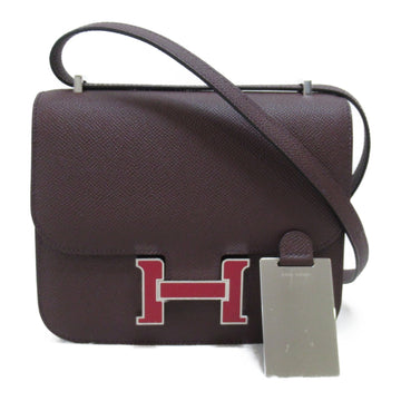 HERMES Constance 3 Mini Shoulder Bag Brown Rouge sellier Epsom leather