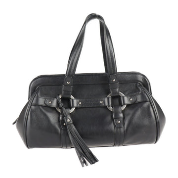 BALLY Barry CHONA handbag leather black silver metal fittings tassel mini Boston