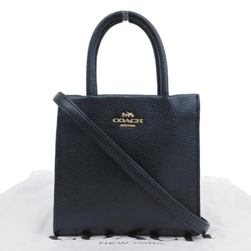 COACH shoulder bag handbag leather black 5692