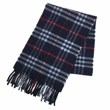 BURBERRYs  Check Scarf Stole Wool Navy Unisex