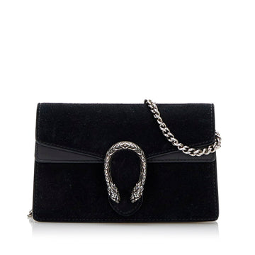 Gucci Dionysus Chain Shoulder Bag 476432 Black Suede Ladies GUCCI