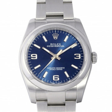 ROLEX oyster perpetual 116000 blue Arabic dial watch men's