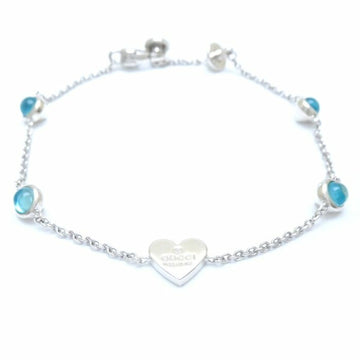 GUCCI heart tag bracelet blue topaz silver 925 199687
