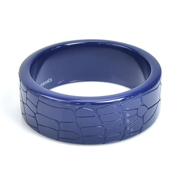 HERMES bangle bracelet lacquer wood dark blue unisex
