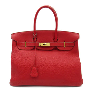 HERMES Birkin 35 handbag Red Togo leather leather